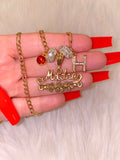Gold Madre With Initial & Birthstone (1 To 3)
