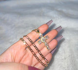 Oval Cross (Figaro Chain)