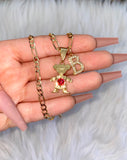 Icy Initial And Birthstone Kid Necklace (1 Kid/No Ball)