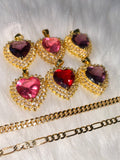 Large Icy Heart Necklace In Multiple Colors