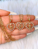 Icy Mary Heart Necklace