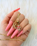 Red Hamsa Eye With Initial