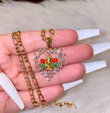 Floral Baguette Heart Mary