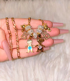 Icy Birthstone And Initial Kids Teddy Come Combo(1 Or 2 Kids)