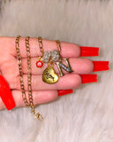 Mom Heart With Bling Initial & Birthstone (1 To 3)