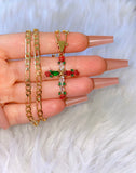 Multicolor Marquise Floral Cross