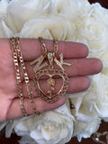 Gold Rose Heart With 1 To 2 Letters