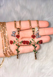 Red Rose & Teddy Cross