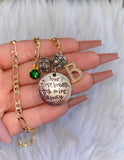 Baby's Breath Initial & Birthstone Combo