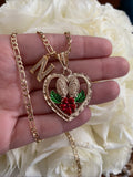 Red Mary Heart With 1 to 2 Letters