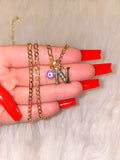 Bling Initial And Purple Eye
