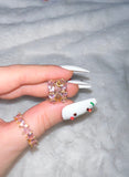 Heart Huggie Hoops (Pink)