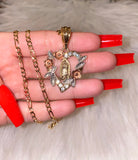 Heart Mary Necklace (Tricolor)