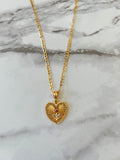Tricolor Rose Heart Necklace
