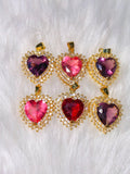 Large Icy Heart Necklace In Multiple Colors