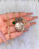 Baby's Breath Initial & Birthstone Combo
