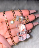Crystal Teddy, Icy Initial, And Birthstone Combo