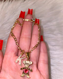 Icy Birthstone And Initial Kid Bracelet (1 Kid, No Ball)