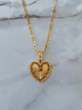 Tricolor Rose Heart Necklace