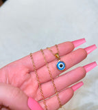 Dainty Blue Eye Necklace