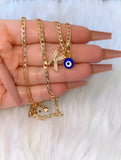 Icy Initial And Blue Eye (Cuban Chain)