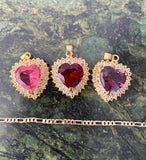 Large Icy Heart Necklace In Multiple Colors