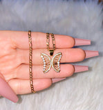 Iced Out Butterfly Necklace