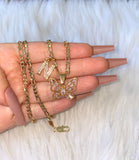Baguette Butterfly With Initial
