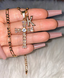 Dynasty Cross & Initial (Figaro Chain)