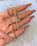 Geometric Cross & Initial (Cuban Chain)