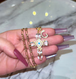 Eye Cross & Letter (Figaro Chain)