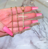 Diamante Cross (Figaro Chain)