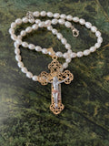 Freshwater Pearl Crucifix Necklace