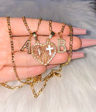 Icy Breakable Religious Heart With 2 Letters