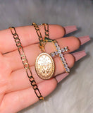 Diamond Inspired Cross & Mary