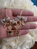 Teddy, Birthstone, And Initial Combo (Bicolor)