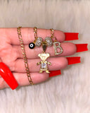 Icy Birthstone And Initial Kids With Black Eyes
