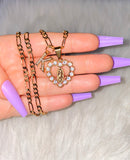 Icy Mary Heart With Initial