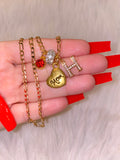 Mom Heart With Icy Initial & Birthstone (1 To 3)