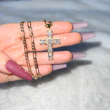 Oval Cross (Figaro Chain)