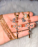 Rose Cross & Silver Teddy Cross