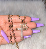 Iced Out Cross With Initial