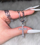 Diamond Inspired Cross (Silver)