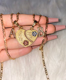 Mommy & Me Breakable Heart With 2 Letters (Tricolor)