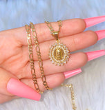 Baguette Bling Mary Necklace