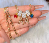 1 To 5 Birthstone And Icy Initial Necklace