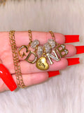 Mom Heart With 1 To 5 Bling Letters