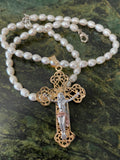 Freshwater Pearl Crucifix Necklace