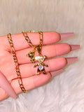 Birthstone Kids And Gold Teddy Necklace (1 Kid)