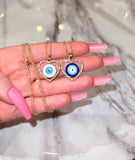 Halo Heart Eye Necklace (Rolo Chain)